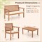 4 Piece Patio Wood Furniture Set Acacia Wood Sofa Set With Loveseat